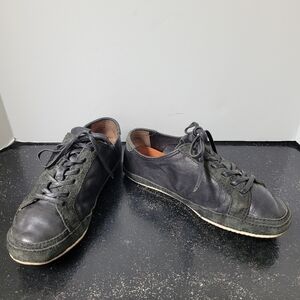 FRYE Women's Dean Artisan Low Lace Flat, Black